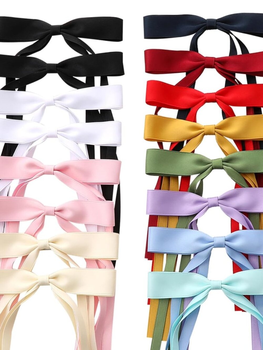 16 PCS Hair Bows for Women,Hair Ribbon Hair Bows With Long Tail,Hair Bow Clips H